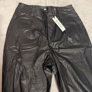 Black Oversized Leather Pants